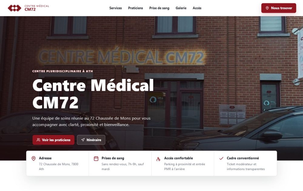 Capture du site Centre Médical CM72