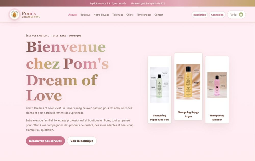 Capture du site Pom's Dream of Love